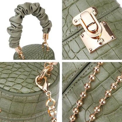 Crocodile Pattern Bucket Bag - Women's Structured Crossbody Purse for Daily Wear Handbags The
