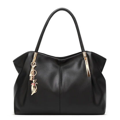 Structured Top-Handle Tote Bag - Women's PU Leather Shoulder Handbag Handbags The