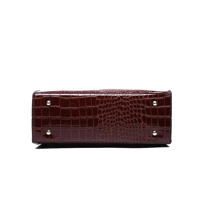 Patent Alligator Satchel - Women's Retro Crossbody Bag for Daily Wear Handbags The
