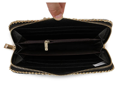Diamond Accent Long Clutch Wallet - Women's Large Organizer Purse Handbags The