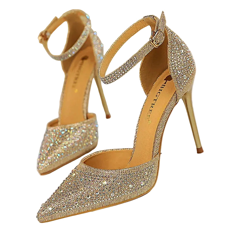 Rhinestone Wedding Heels - Women's 10CM Dress Sandals Handbags The