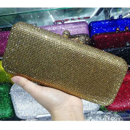 Crystal Evening Clutch - Women's Bridal Party Purse for Dinners & Prom Handbags The