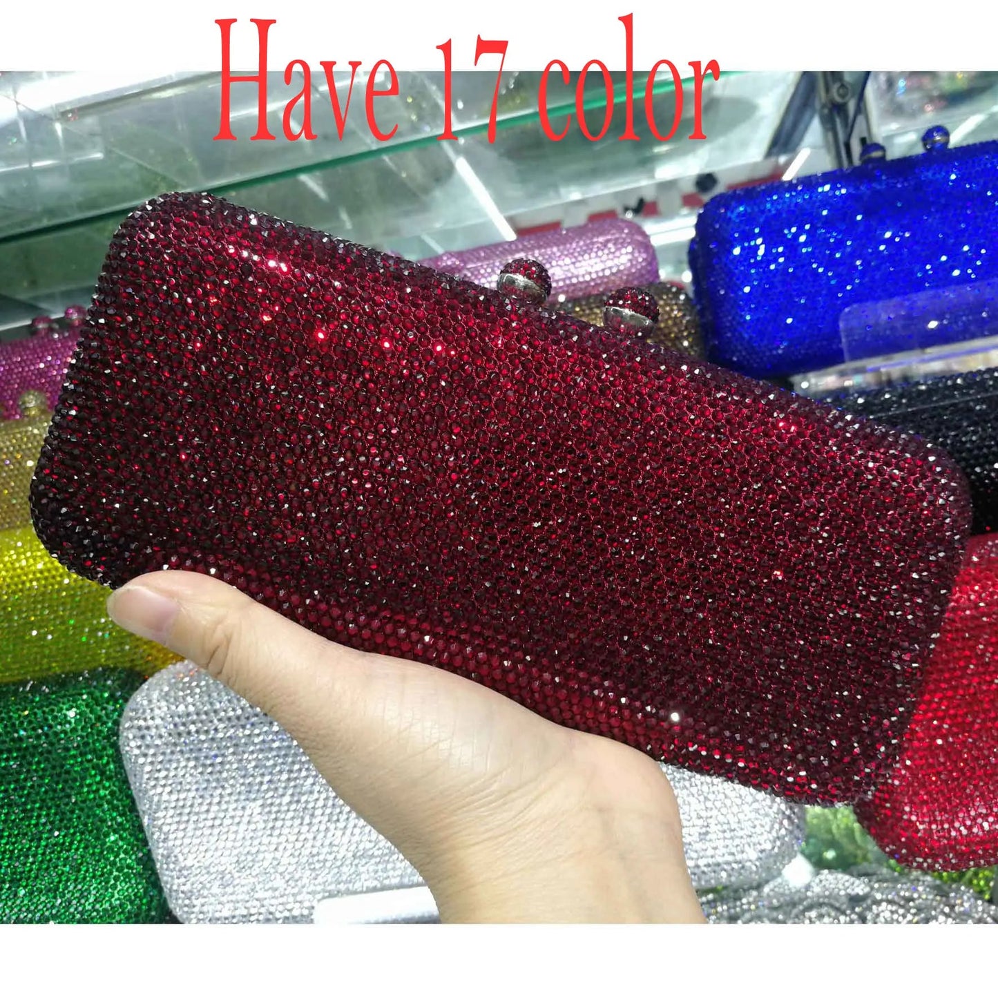 Crystal Evening Clutch - Women's Bridal Party Purse for Dinners & Prom Handbags The