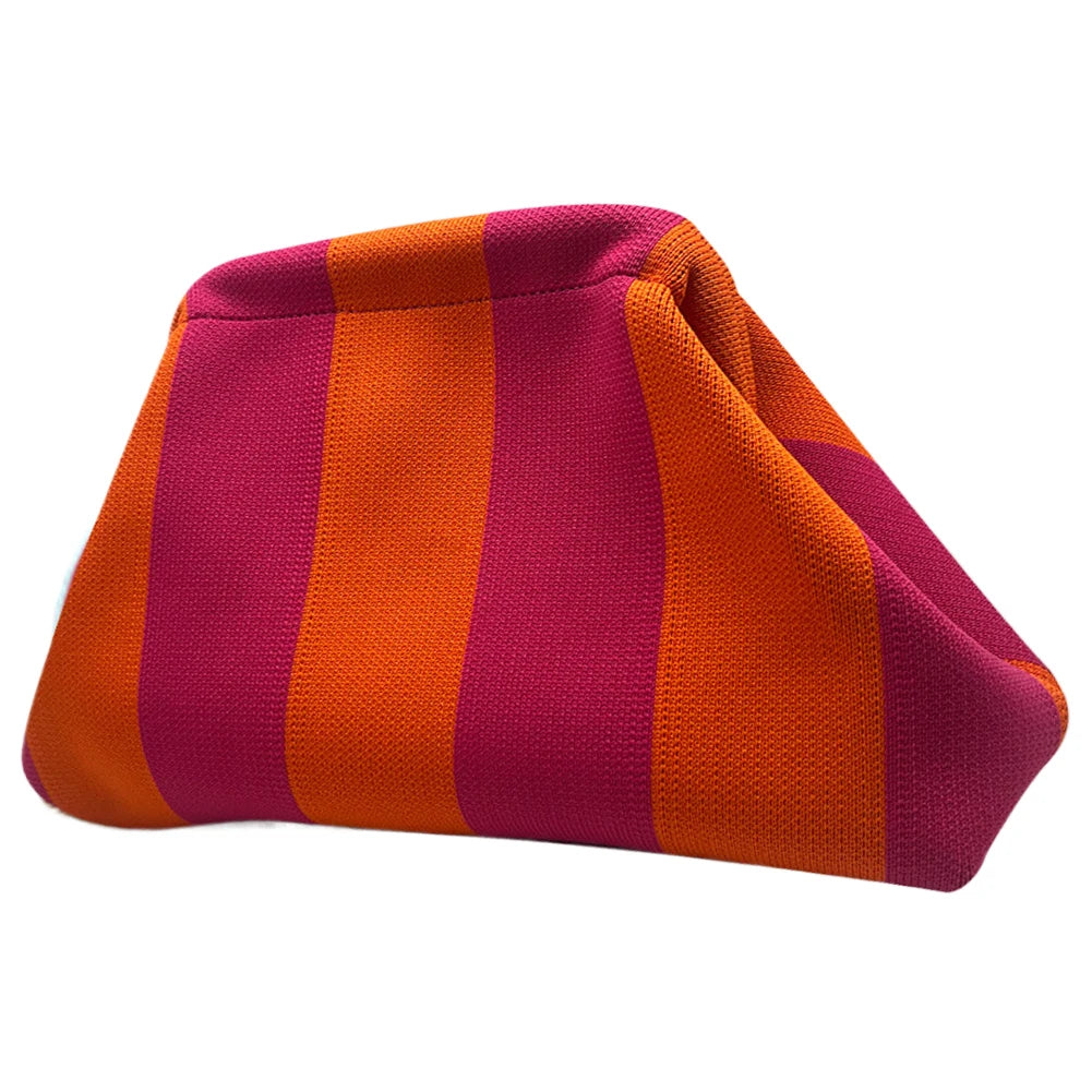 Woven Crochet Dumpling Clutch - Women's Beach & Casual Summer Purse Handbags The