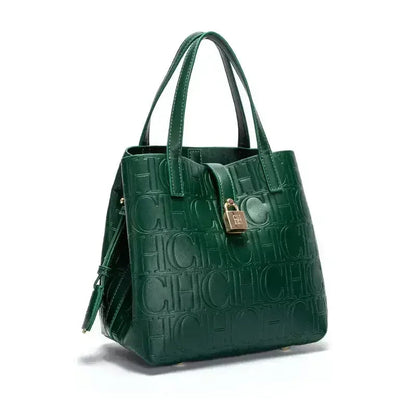 Embossed Crossbody Tote Bag - Women's Large-Capacity Letter Detail Handbag Handbags The