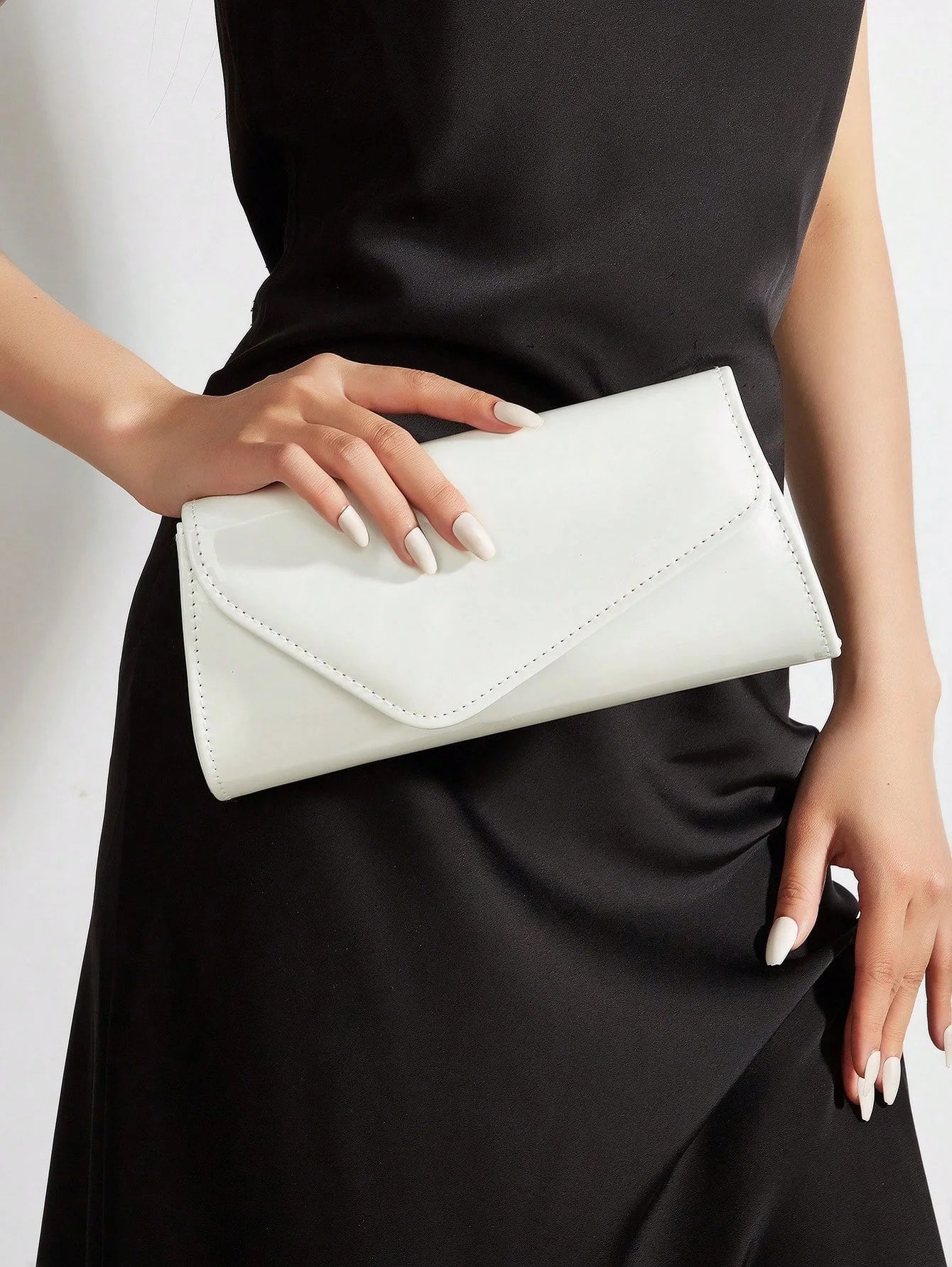 Textured Crossbody Clutch Bag - Women's Solid Color Office-to-Evening Purse Handbags The