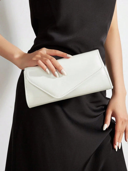 Textured Crossbody Clutch Bag - Women's Solid Color Office-to-Evening Purse Handbags The