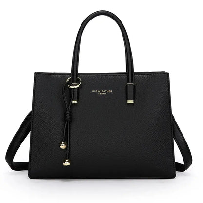 Large-Capacity Triple-Compartment Tote - Women's Synthetic Leather Shoulder & Crossbody Bag Handbags The