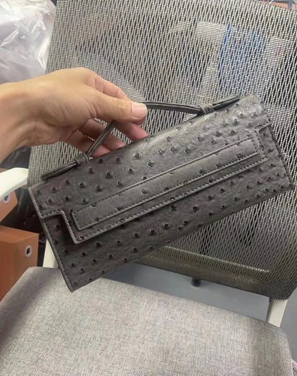 Ostrich Texture Crossbody Bag - Women's Luxe Pouch Purse for Daily Styling Handbags The