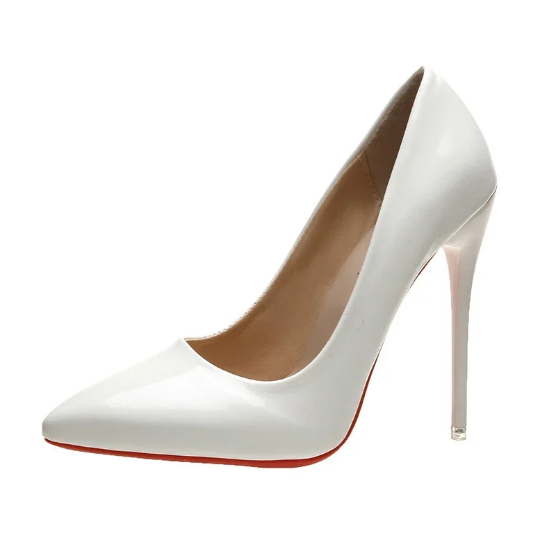 Pointed-Toe 12CM Stiletto Pumps - Women's Dress for Weddings - Handbags The