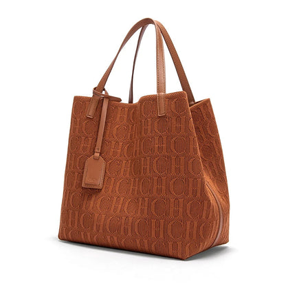 Handcrafted Woven Bucket Handbag - Women's Large-Capacity Solid Color Shoulder Bag Handbags The