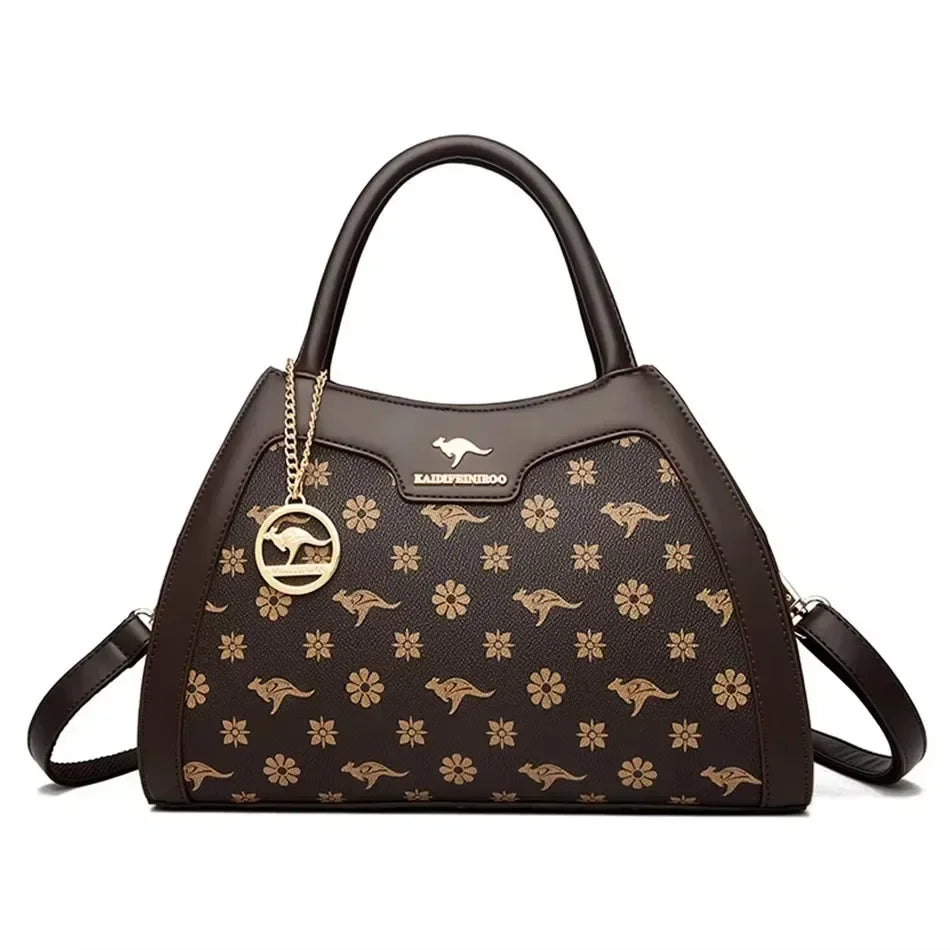 Printed Large-Capacity Tote Bag - Women's Soft Leather Shoulder & Crossbody Purse Handbags The