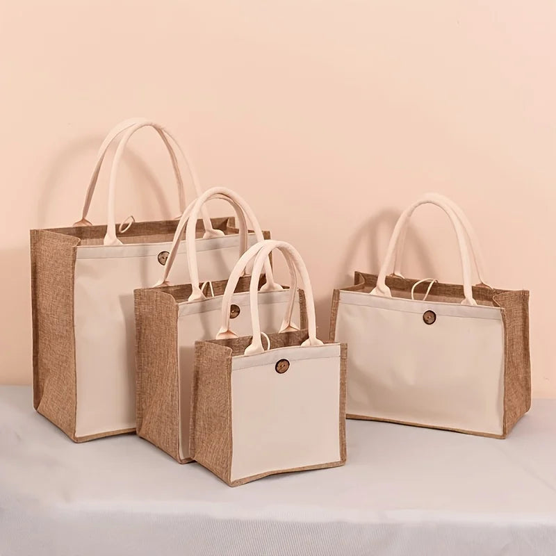 Minimalist Vertical Tote Bag - Lightweight Plain-Color Shopping & Gift Carryall Handbags The