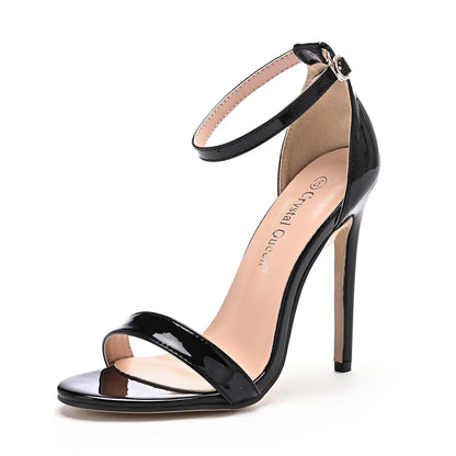 Black 11CM Spike Heel Sandals - Women's Party Dress Shoes