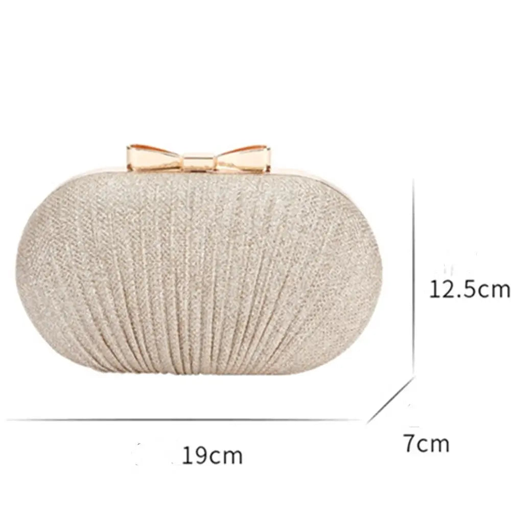 Beaded Egg Shape Evening Bag - Women's Rhinestone Bridal Clutch Handbags The