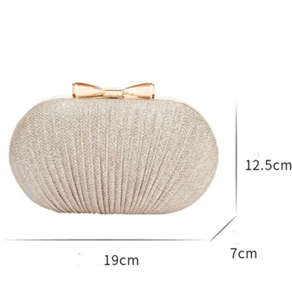 Beaded Egg Shape Evening Bag - Women's Rhinestone Bridal Clutch Handbags The