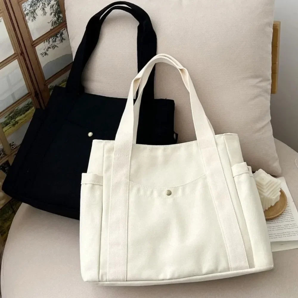 Large-Capacity Canvas Tote Bag - Women's Work, College & Commuter Shoulder Bag Handbags The