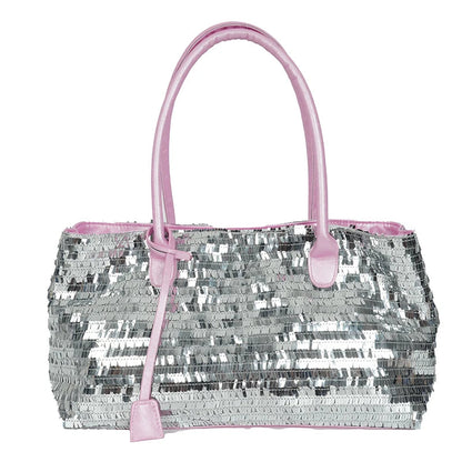 Sequined Underarm Evening Tote - Women's Shiny Party Shoulder Bag Handbags The