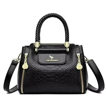 Printed Large-Capacity Tote Bag - Women's Soft Leather Shoulder & Crossbody Purse Handbags The