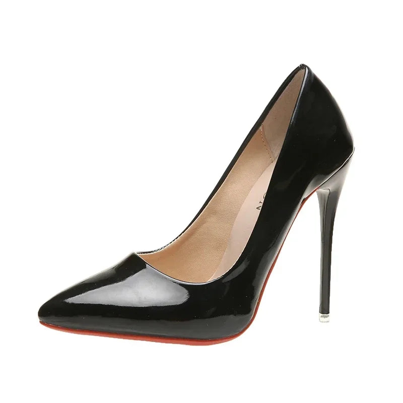 Pointed-Toe 12CM Stiletto Pumps - Women's Dress for Weddings - Handbags The