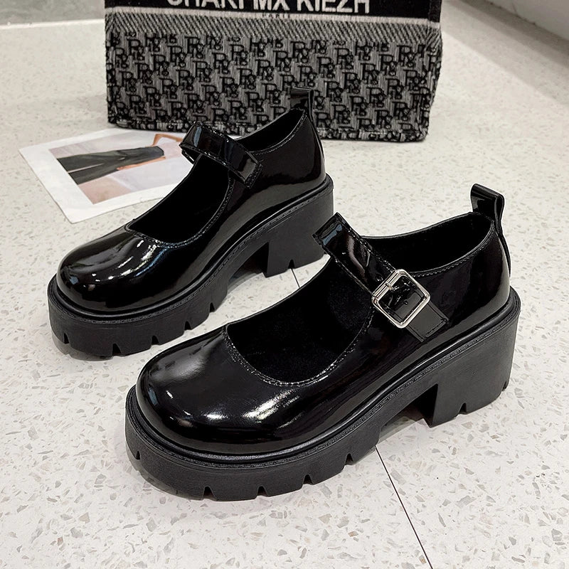 Vintage Platform Mary Jane Pumps - Women's Japanese Style Heels Handbags The