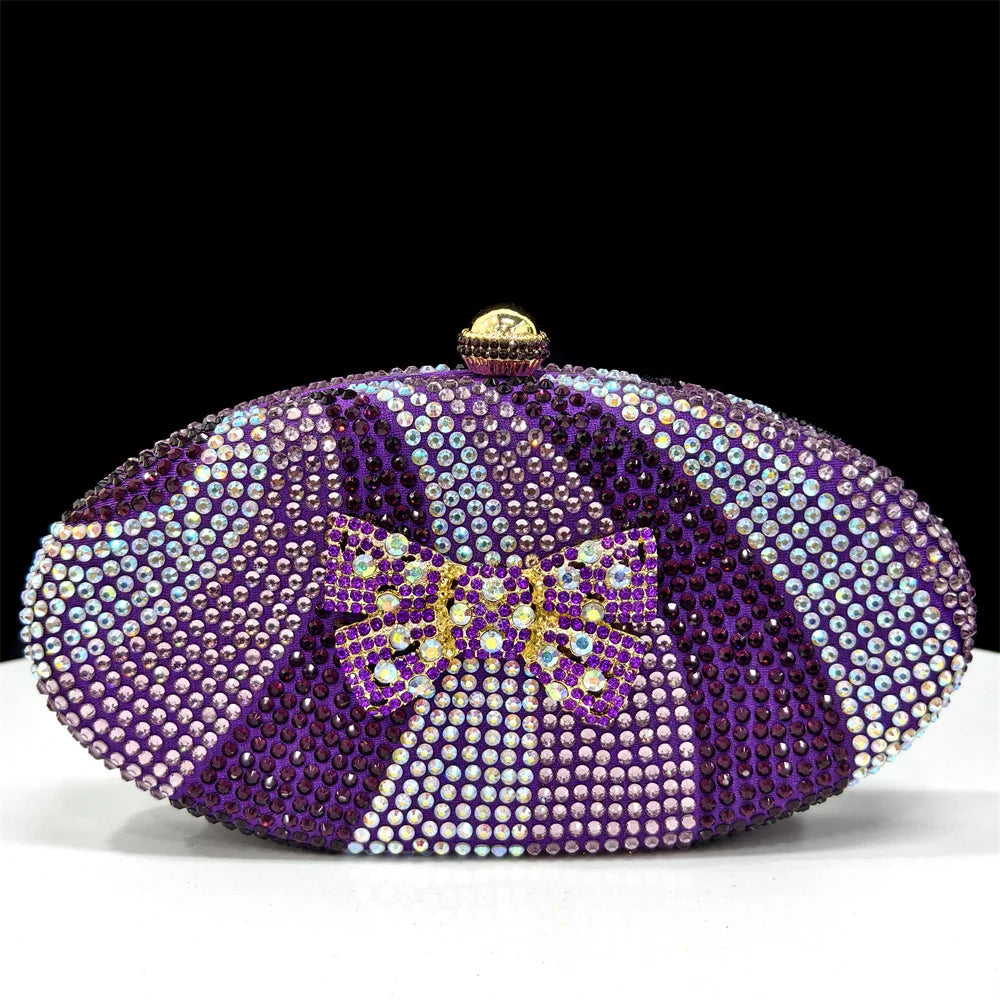 Rhinestone Handle Evening Bag - Women's Sparkling Bridal Purse for Weddings Handbags The