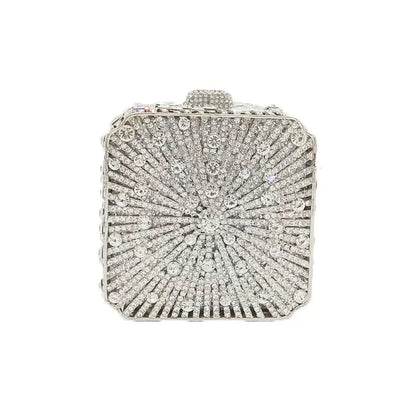 Crystal Minaudiere Clutch - Women's Bridal Evening Bag for Weddings & Galas Handbags The
