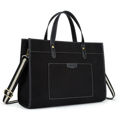 Canvas Laptop Tote Bag - Women's Work Shoulder Bag for Office, College & Travel Handbags The