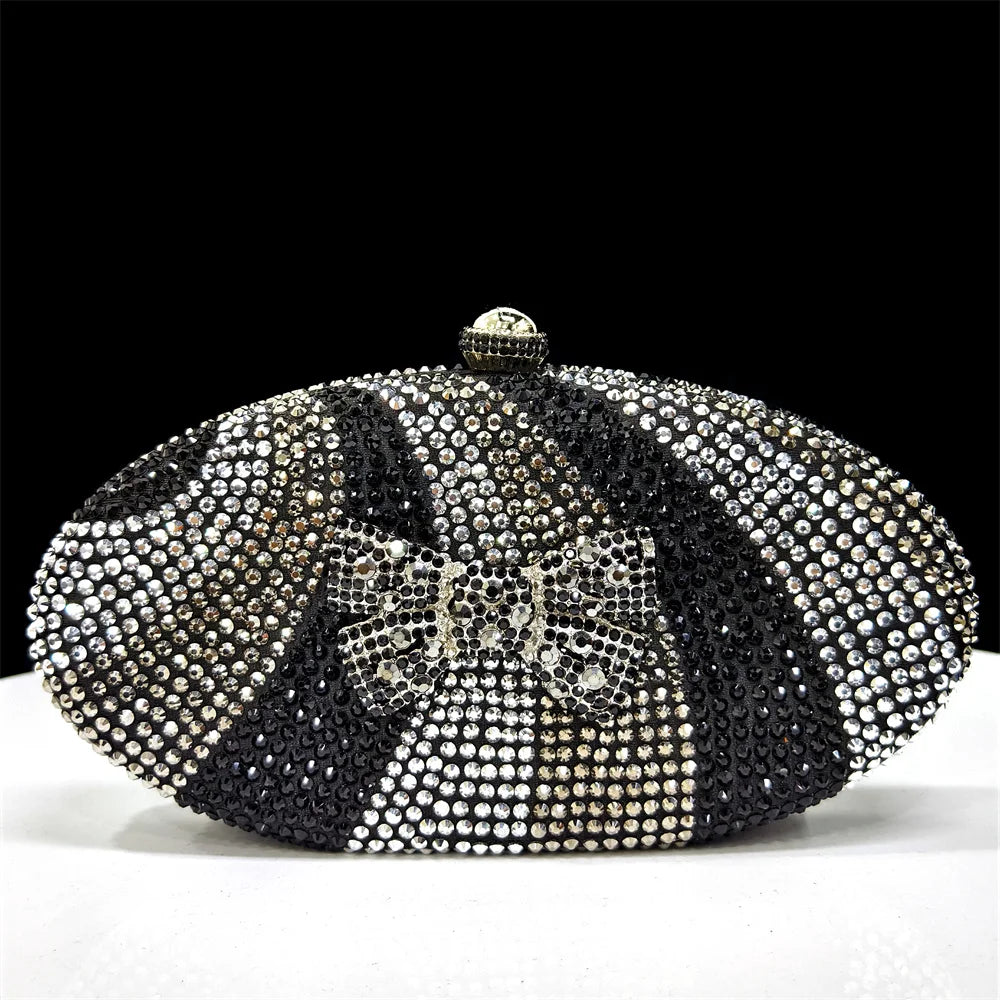Rhinestone Handle Evening Bag - Women's Sparkling Bridal Purse for Weddings Handbags The