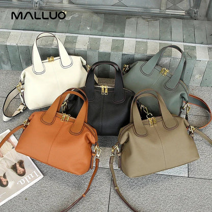 Retro Cow Leather Shoulder Bag - Women's Large-Capacity Genuine Leather Crossbody Handbags The
