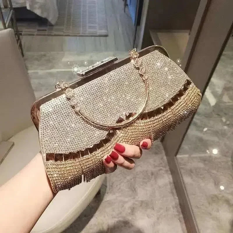 Diamond Minaudiere Clutch - Women's Luxury Evening Bag for Weddings & Banquets Handbags The