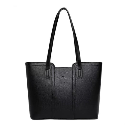 Vintage PU Leather Tote - Women's Large-Capacity Shoulder Bag for Daily Wear Handbags The