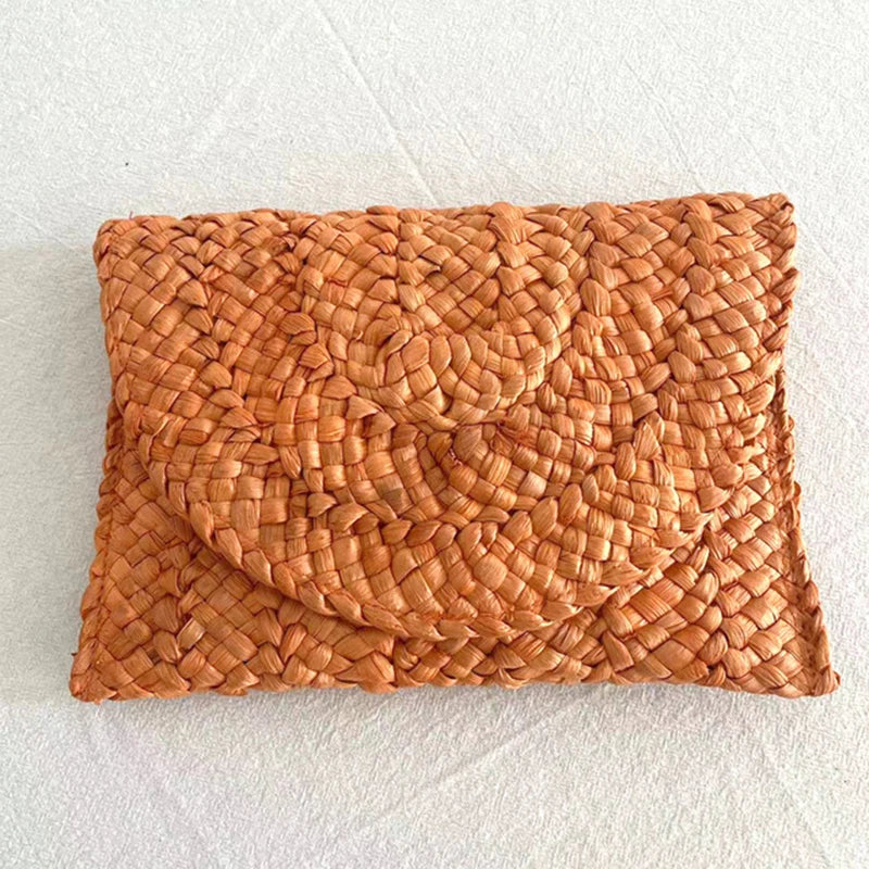 Straw Envelope Clutch - Women's Handmade Summer Purse for Beach & Vacation Handbags The