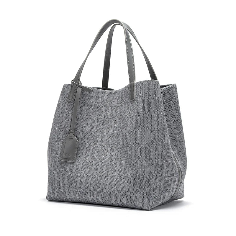 Handcrafted Woven Bucket Handbag - Women's Large-Capacity Solid Color Shoulder Bag Handbags The