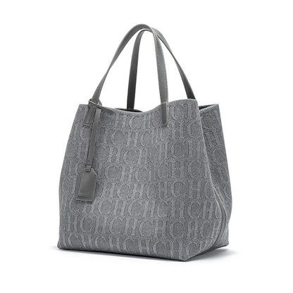 Handcrafted Woven Bucket Handbag - Women's Large-Capacity Solid Color Shoulder Bag Handbags The