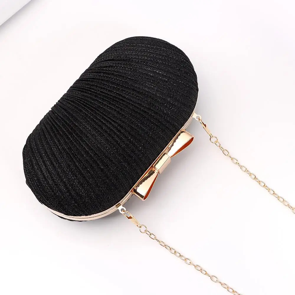 Beaded Egg Shape Evening Bag - Women's Rhinestone Bridal Clutch Handbags The