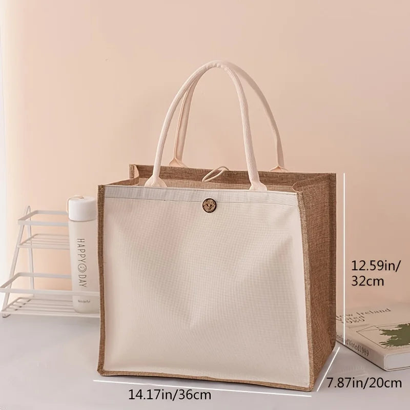 Minimalist Vertical Tote Bag - Lightweight Plain-Color Shopping & Gift Carryall Handbags The