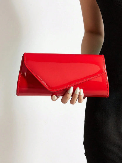 Textured Crossbody Clutch Bag - Women's Solid Color Office-to-Evening Purse Handbags The