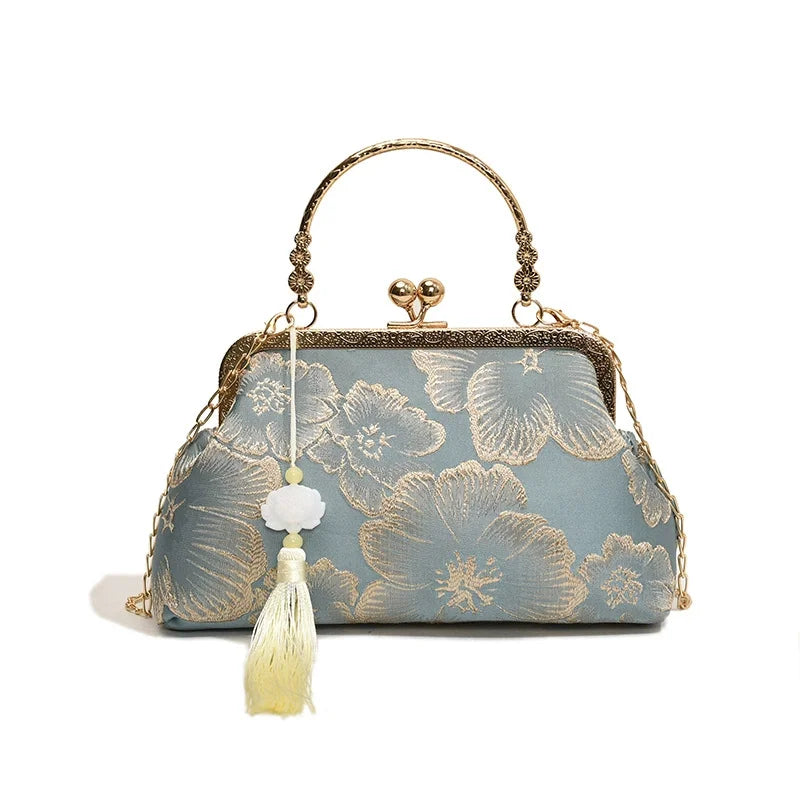 Chinese Embroidered Evening Bag - Women's Elegant Shoulder Purse for Weddings Handbags The
