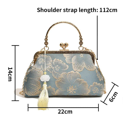 Chinese Embroidered Evening Bag - Women's Elegant Shoulder Purse for Weddings Handbags The