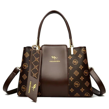 Printed Large-Capacity Tote Bag - Women's Soft Leather Shoulder & Crossbody Purse Handbags The