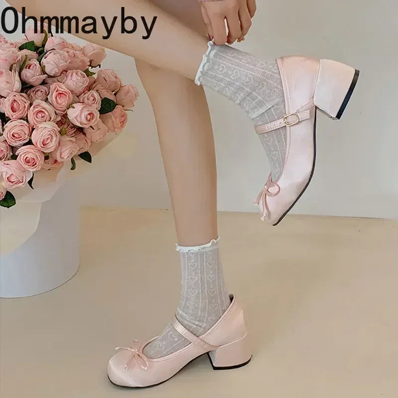 Round-Toe Mary Jane Pumps - Women's Mid-Heel Shoes for Daily Elegance