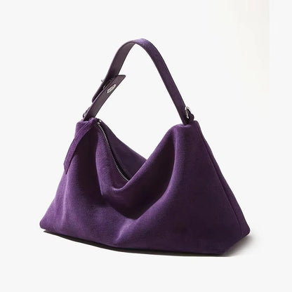 Suede Boston Tote - Women's Soft Crossbody Handbag for Autumn & Winter Handbags The