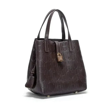 Embossed Crossbody Tote Bag - Women's Large-Capacity Letter Detail Handbag Handbags The