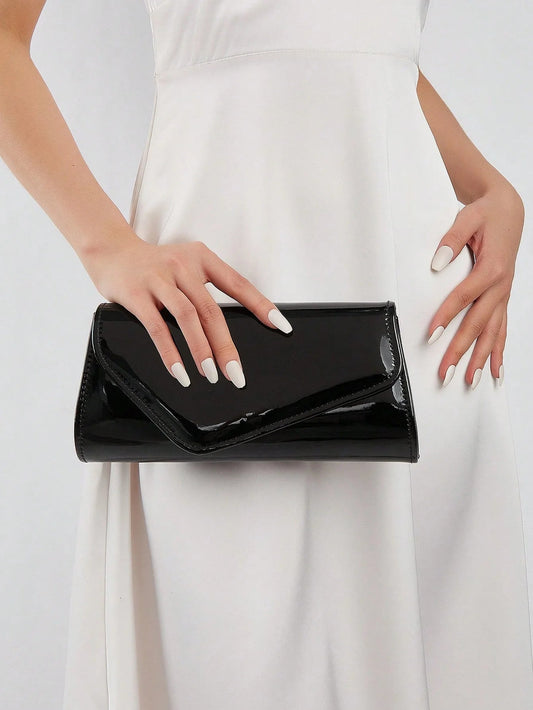 Textured Crossbody Clutch Bag - Women's Solid Color Office-to-Evening Purse Handbags The