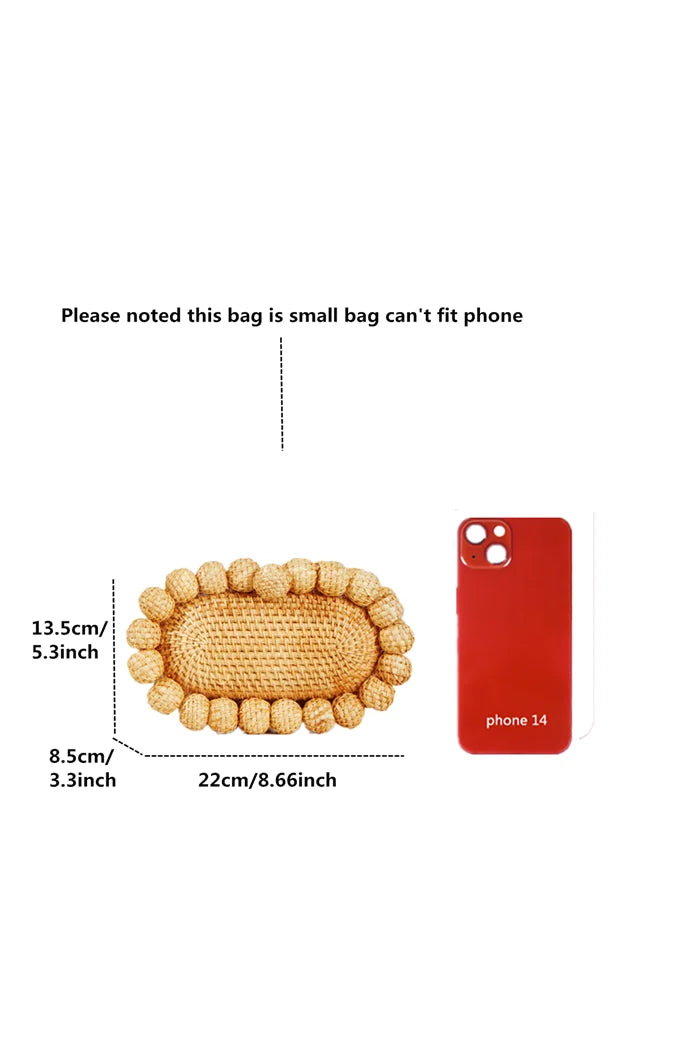 Rattan Egg Clutch Bag - Women's Summer Wedding & Beach Purse Handbags The