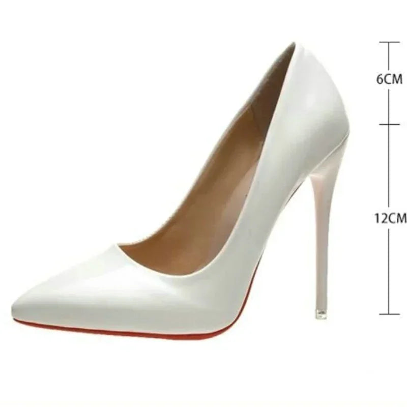 Pointed-Toe 12CM Stiletto Pumps - Women's Dress for Weddings - Handbags The