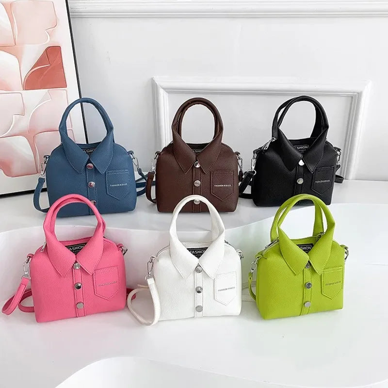 Compact Square Crossbody Bag - Women's PU Leather Zipper Shoulder Handbag Handbags The