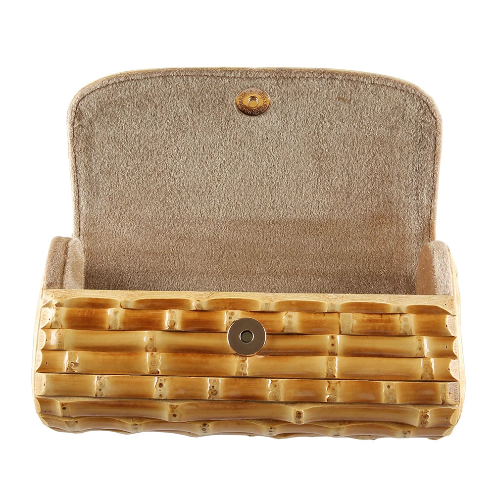 Bamboo Root Clutch - Women's Handmade Vintage Evening Purse for Parties Handbags The