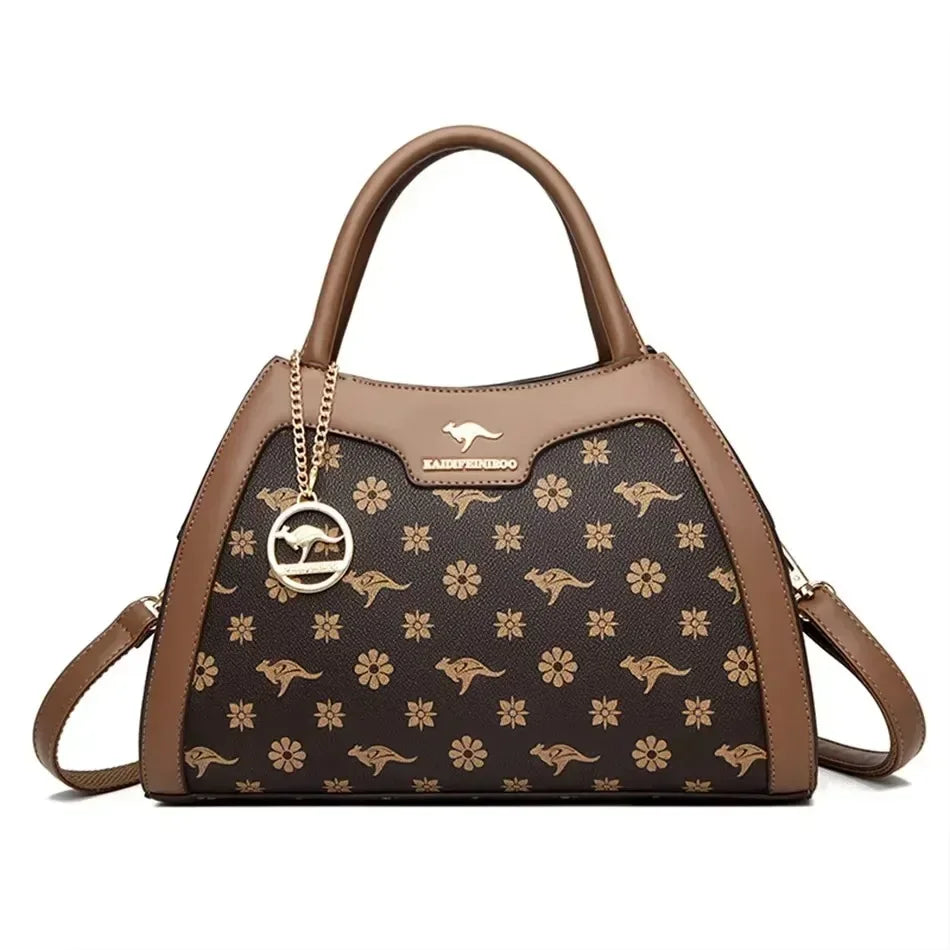 Printed Large-Capacity Tote Bag - Women's Soft Leather Shoulder & Crossbody Purse Handbags The